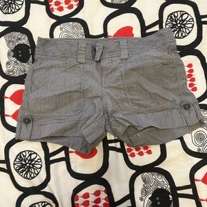 Gray/white pinstriped shorts